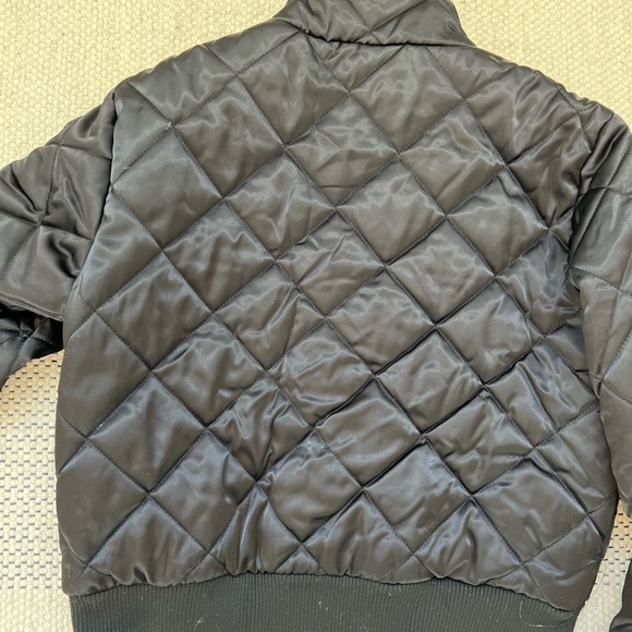 Good American cropped satin quilted puffer jacket black small 2 - Picture 8 of 8